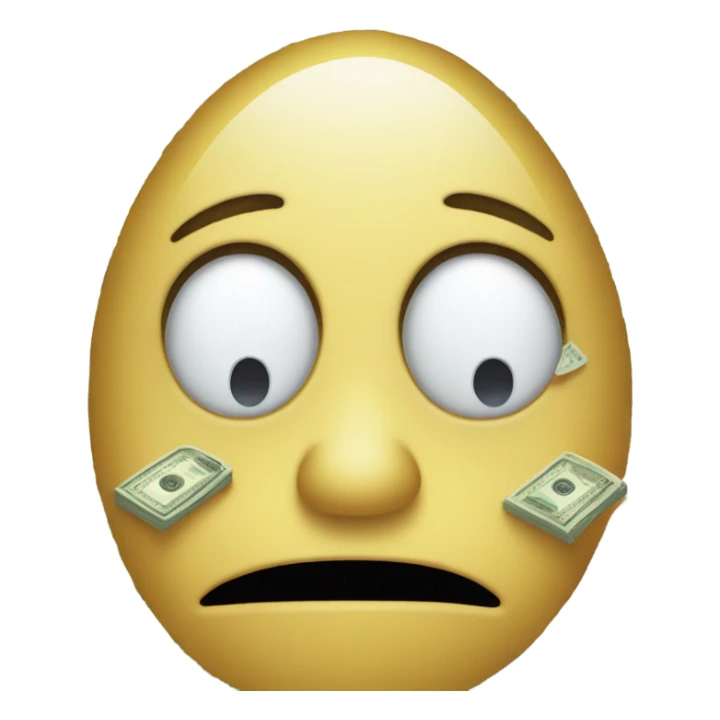 Crying emoji wiping tears with money  sticker