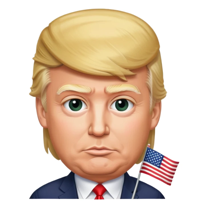 Donald Trump with USA flag sticker