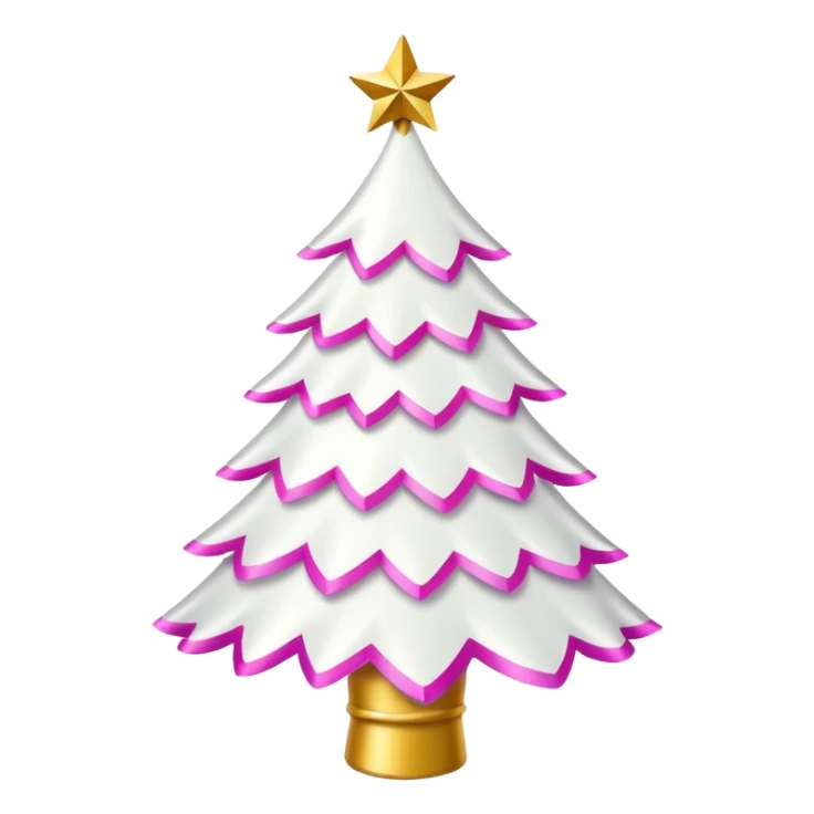 WHITE CHRISTMAS TREE WITH PINK BOWS AND GOLD TINSEL sticker