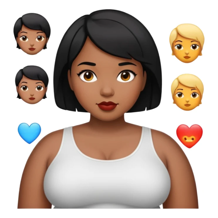 25-year-old black woman with short black hair who is plus size  sticker