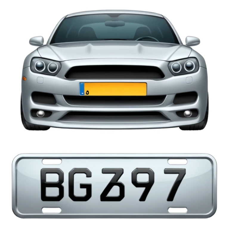 Make a car number plate say this BGZ9007 and make the car there to sticker