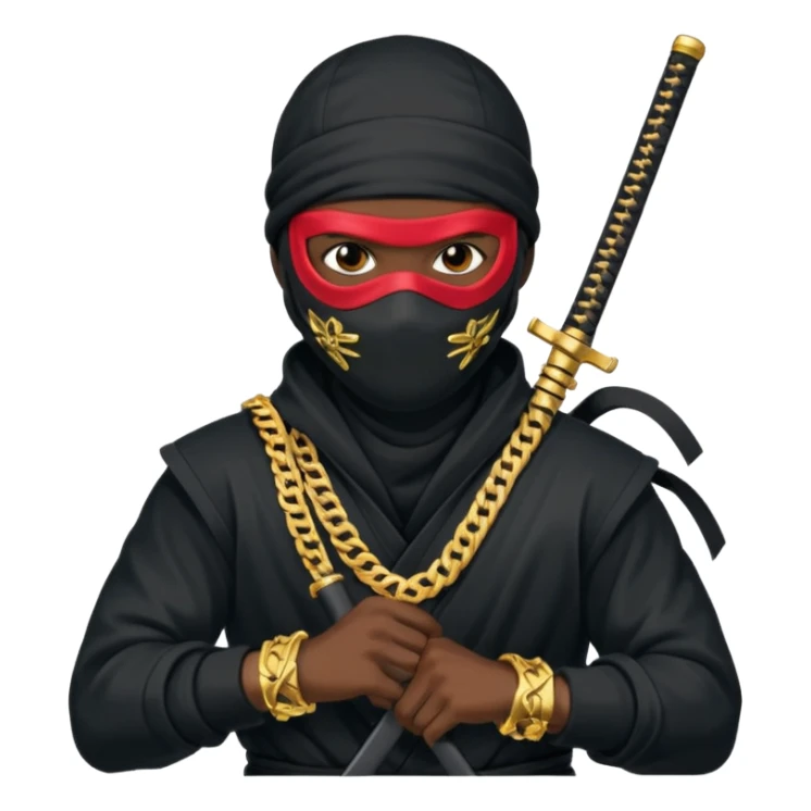 Una persona así Ninja pero que esté así como mala pero que sea mala y ya rapera O sea que allá que la foto digo que el emoji sea un Ninja Ninja Ninja sosteniendo una arma sticker