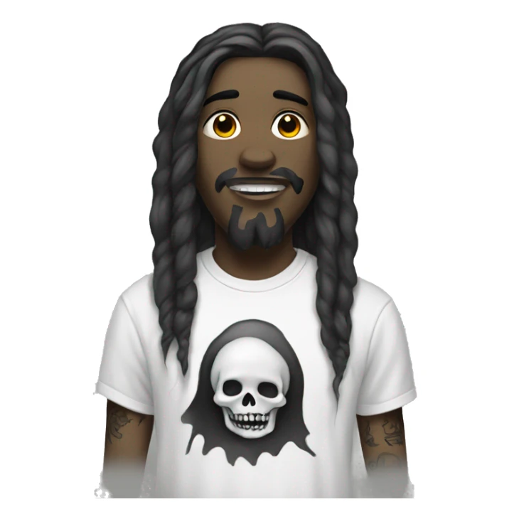 Ghost with tattoos, wearing nirvana T-shirt and black shoes  sticker