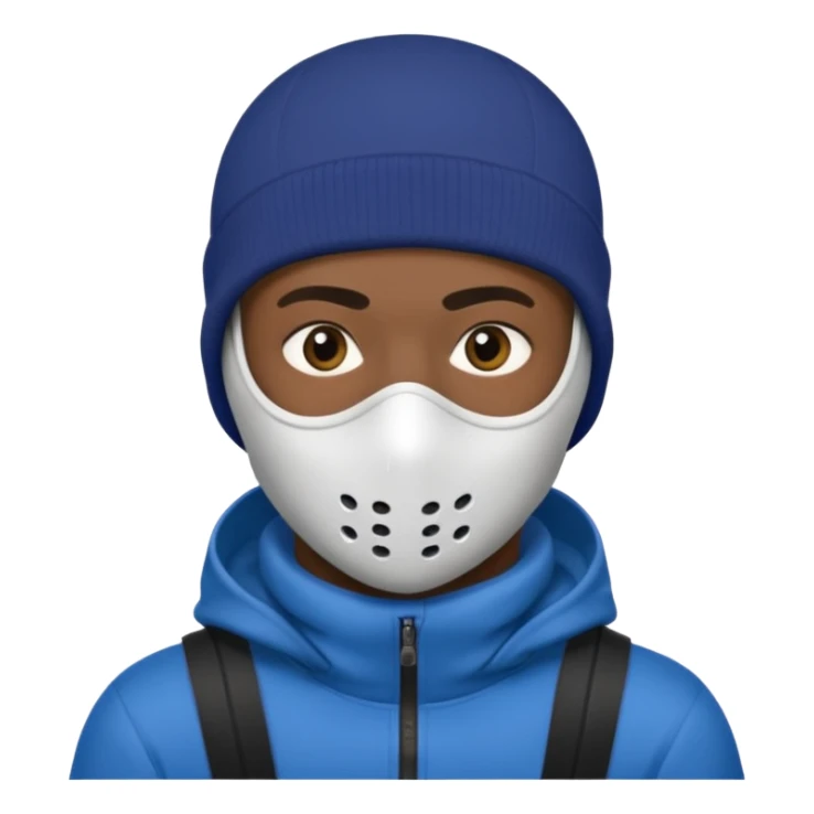 A black male in a ski mask sticker
