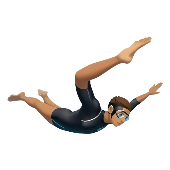 inexperienced determined person diving into a pool of divers, with a pool named confidence... glowing body  sticker