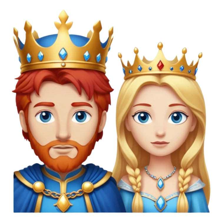 Red hair king, blonde queen, blue eyes sticker