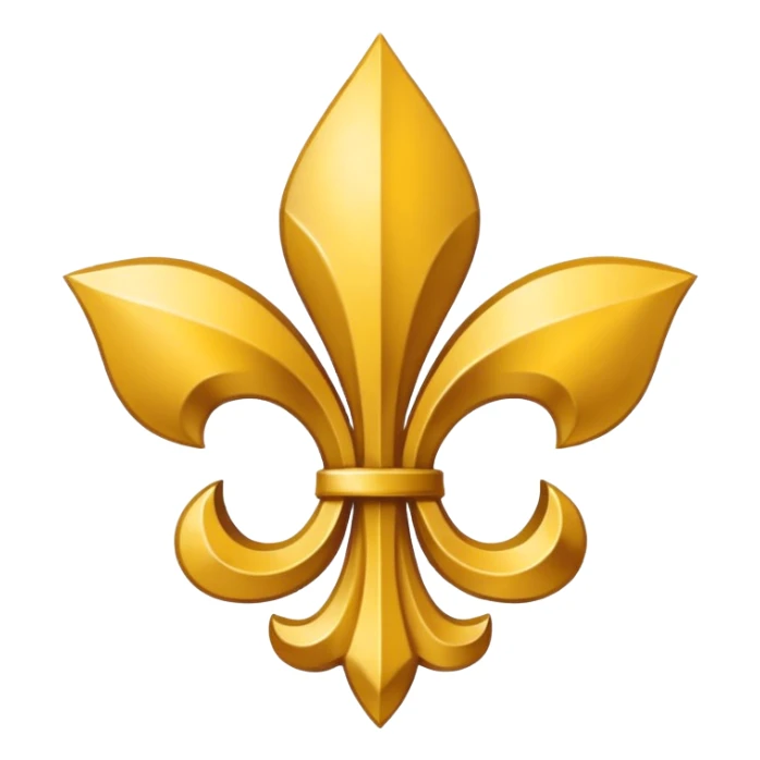 Minimal emoji-style Louisiana Creole flag with a deep blue background, a single gold five-pointed star in the upper left, and three gold fleur-de-lis below it. Flat vector design, clean lines, high contrast, no text, clear at small size. sticker