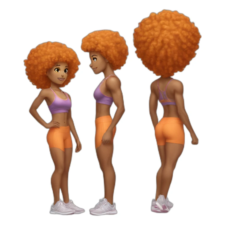 Light skin afro Orangehair in fitness sticker