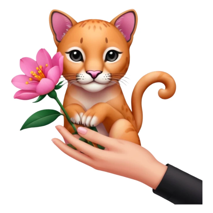 a flower in hand that holds the puma sticker