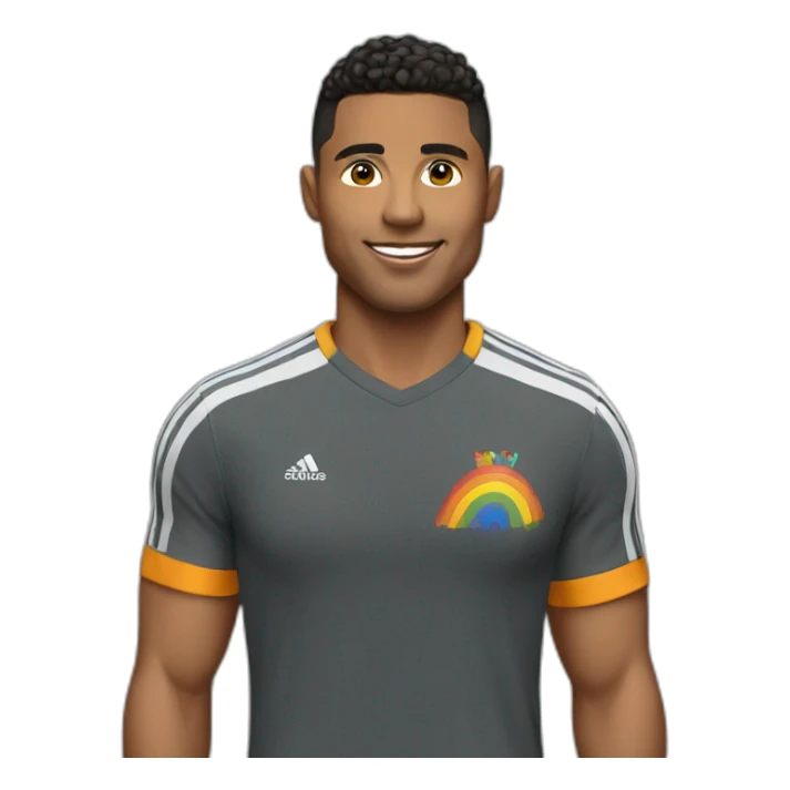 A gay wearing a ronaldo teshirt sticker
