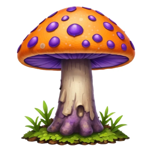 wild colorful mushroom growing on tree sticker
