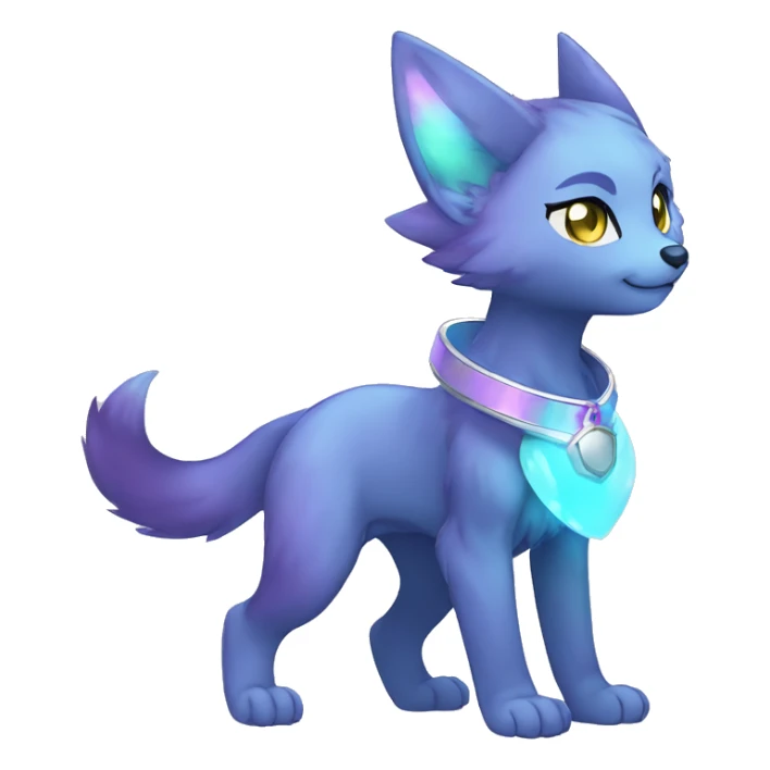Shiny Anthro Sona Fakemon Nebula with a collar Full Body sticker