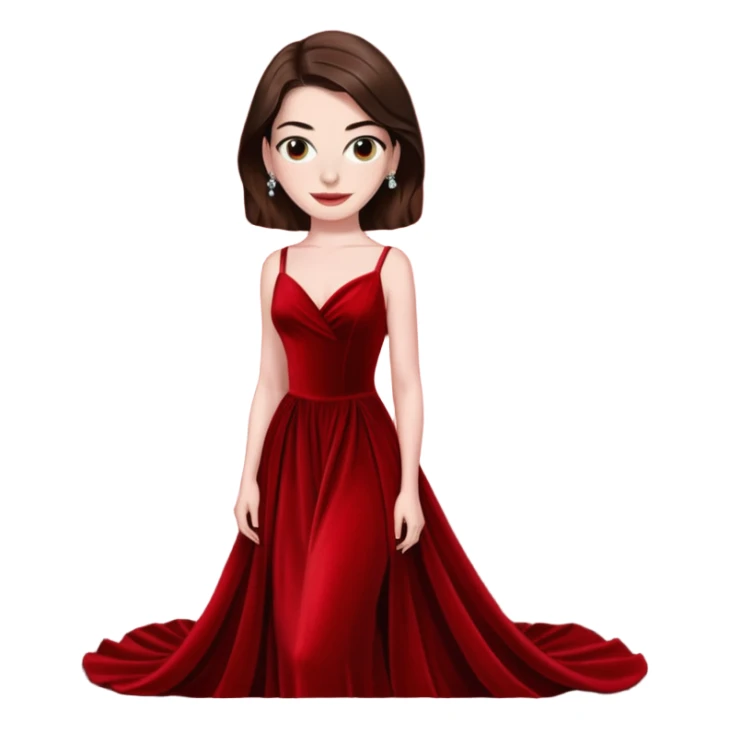 Anne Hathaway in red dress, red carpet sticker