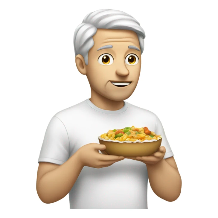 White man who eats a lot of food sticker