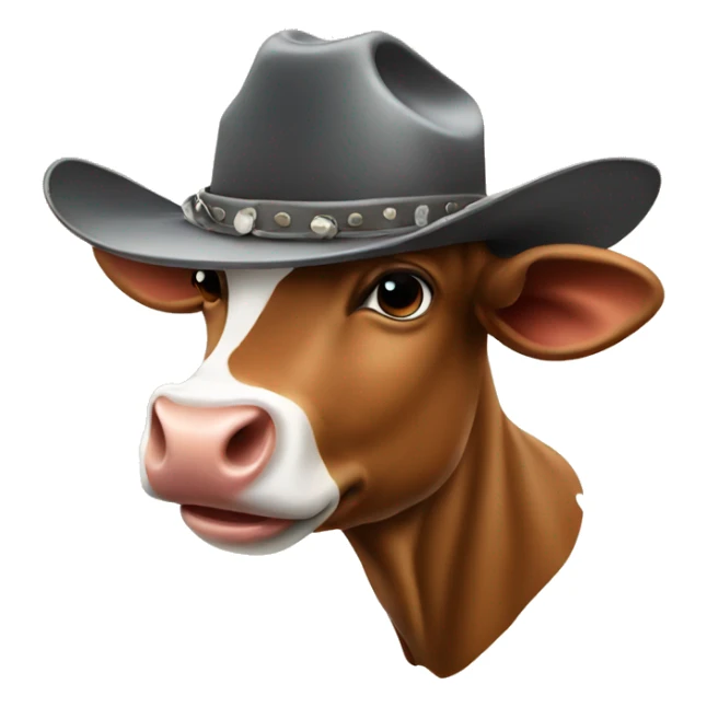 Cow with cowgirl hat sticker