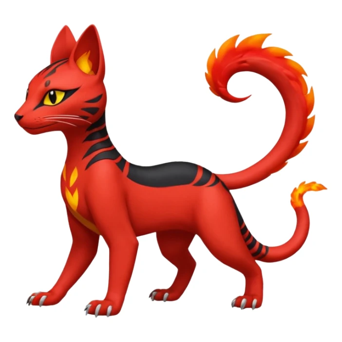 Salandit-Litten-Bastet-Fakémon-hybrid-creature (full body)  sticker