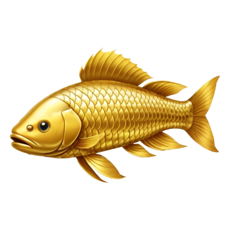 golden arowana fish, shiny scales, elegant pose sticker