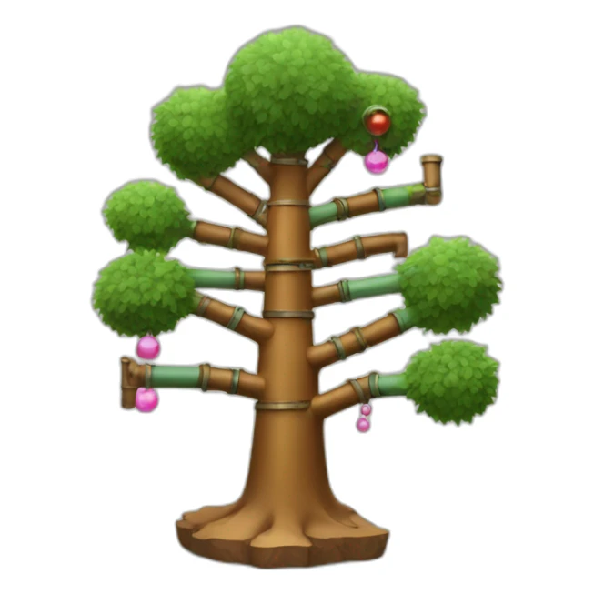 new year tree made of pipes sticker