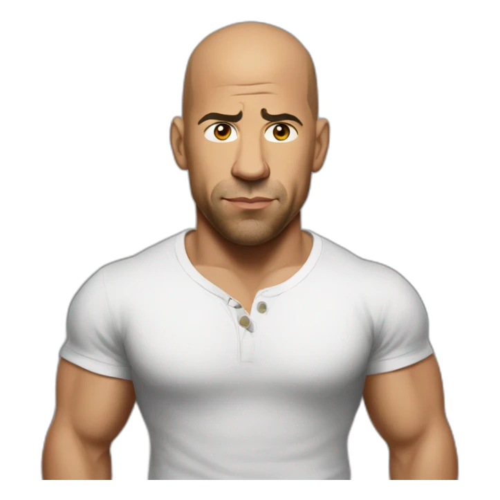 vin diesel serious cartoon wearing henley  sticker