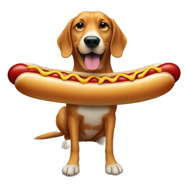 dog with very big hotdog sticker