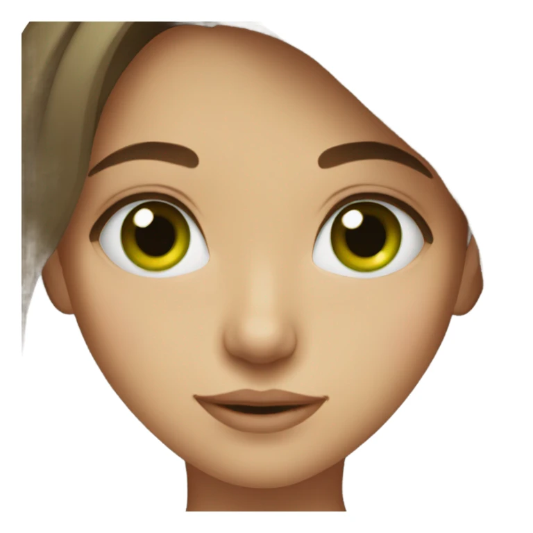 brown hair green eye girl sticker