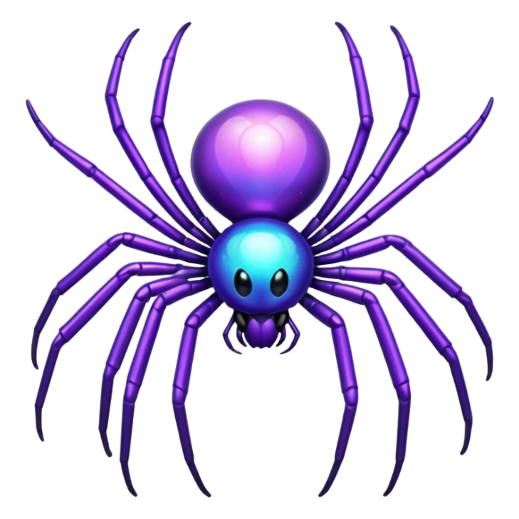 glitter purple and cian spider sticker