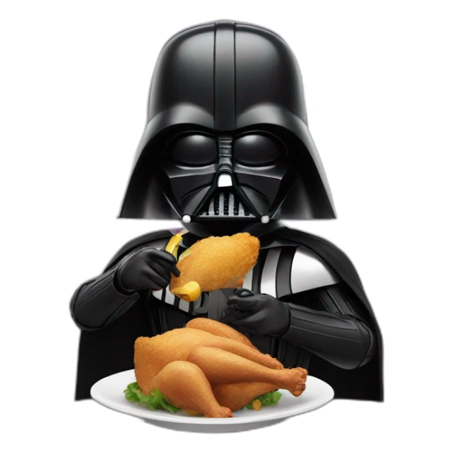 Vader eating chicken listening to music sticker