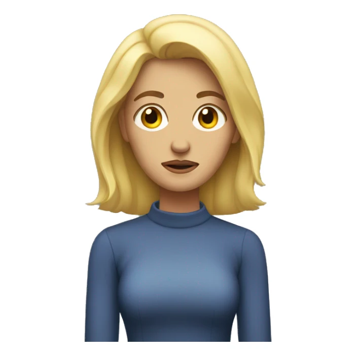 blonde woman with a sad face  sticker