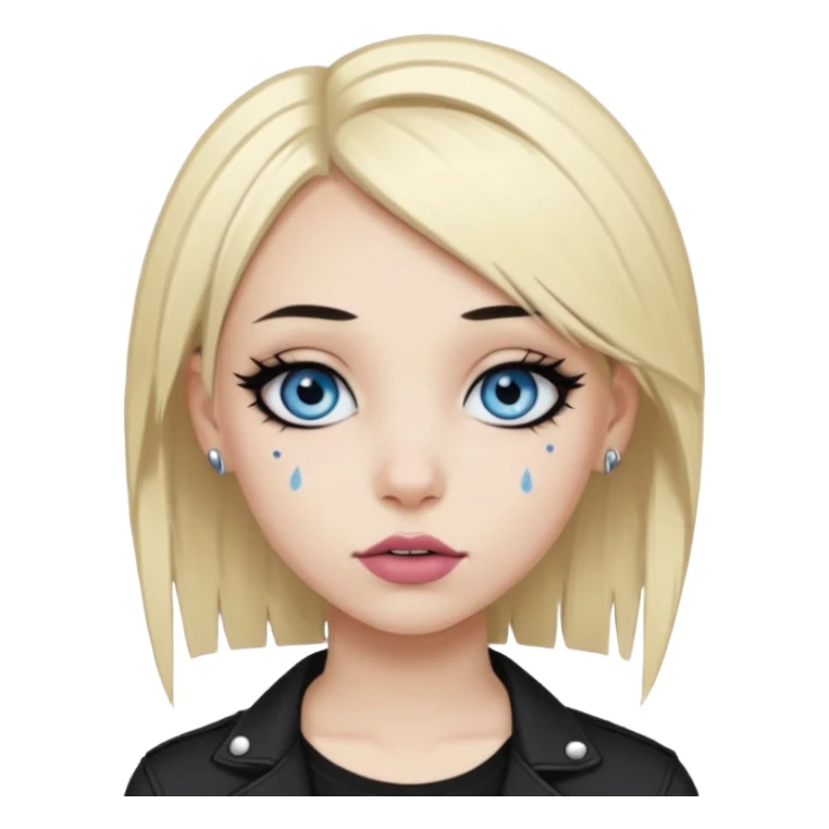 depressives Emo Mädchen, blond, blaue Augen, mit Piercings, Emo-Stil sticker