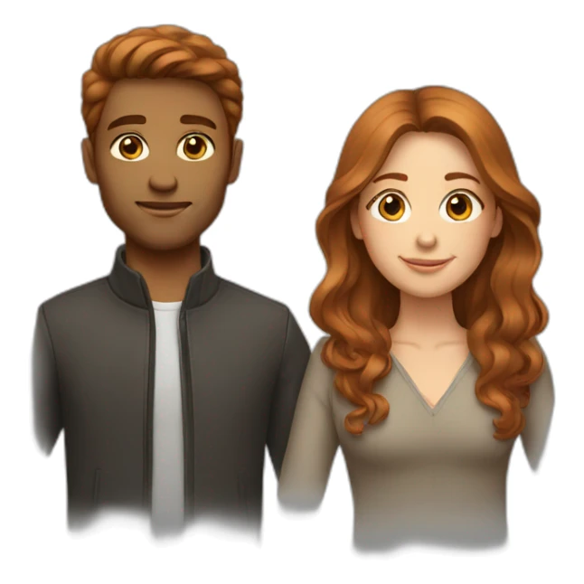 couple with chestnut hair sticker
