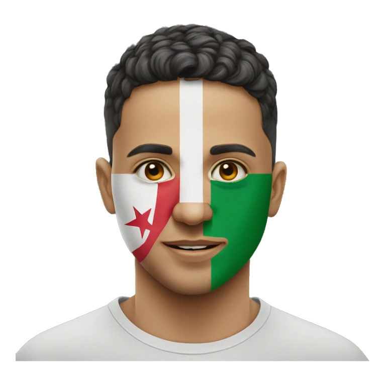 Algerian flag in person's face sticker