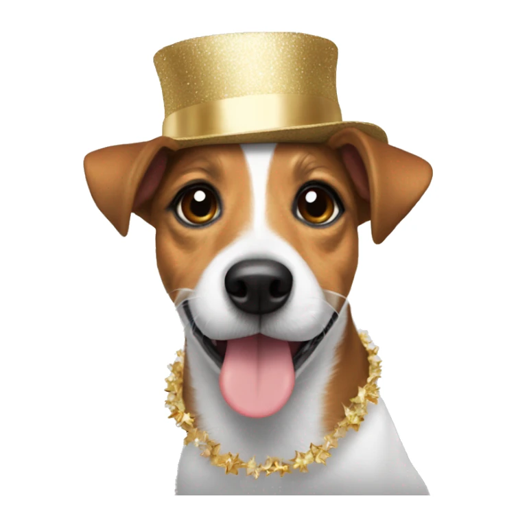 Jack Russell girl in a New Year's hat. sticker