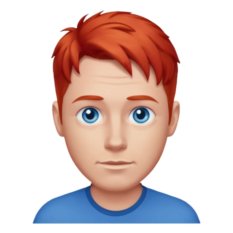 Dave Farrell with blue eyes, red hair sticker