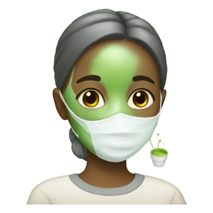  Blind Girl wearing a face mask drinking matcha  sticker