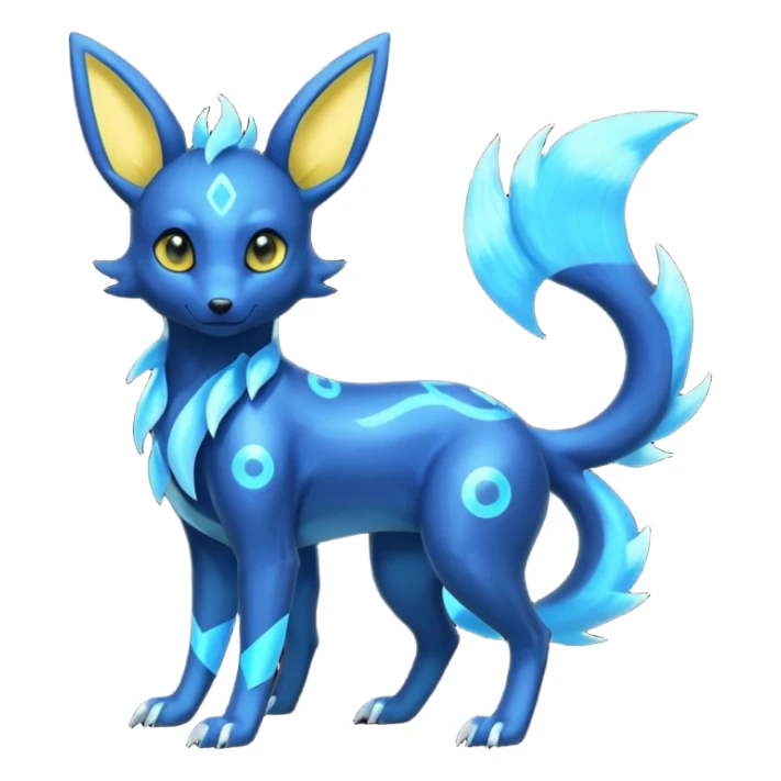 Blue Shiny Umbreon-Salandit-Jolteon-fusion sticker