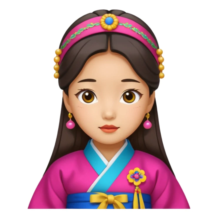 Asian girl wearing traditional Korean clothes sticker