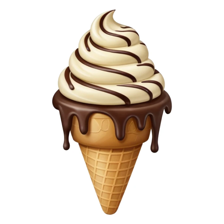 melted white and dark chocolate ice cream sticker