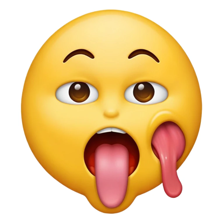 Choking emoji with tongue out  sticker