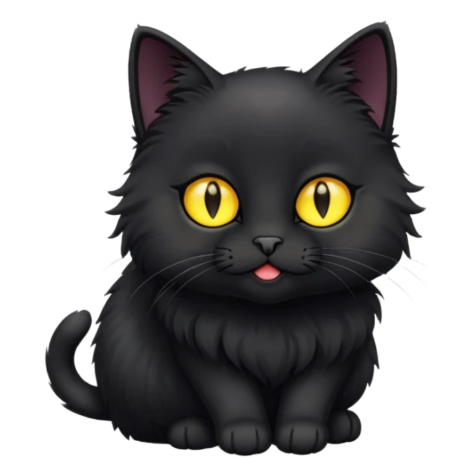 Black cat speaking I love you sticker