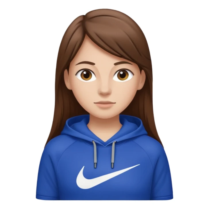 Faça uma menina de cabelo liso com uma roupa da Nike  sticker
