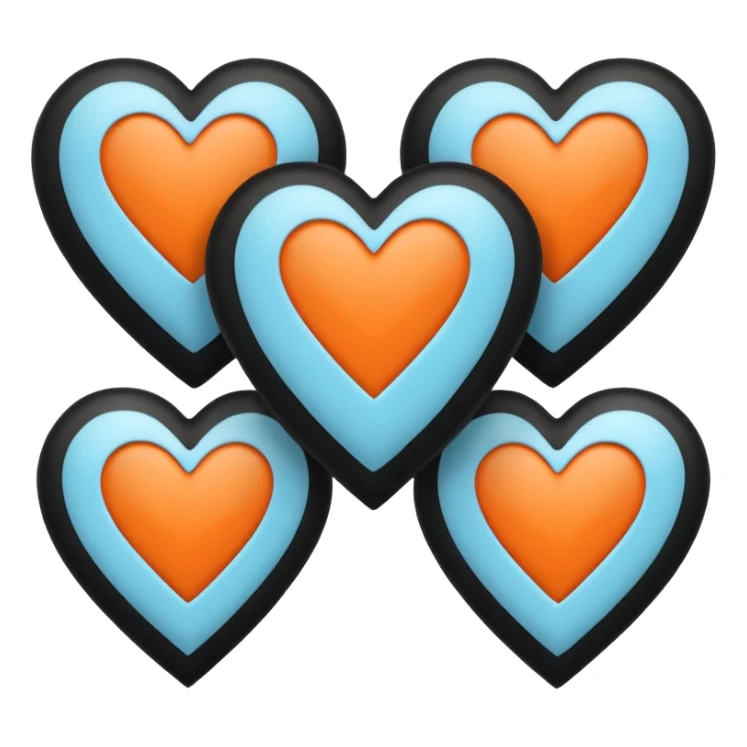 Create a regular heart emoji with the same patterns and color as Lando Norris's 2025 helmet sticker