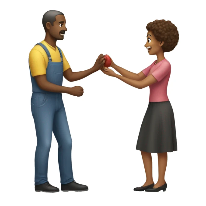 Man helping woman sticker