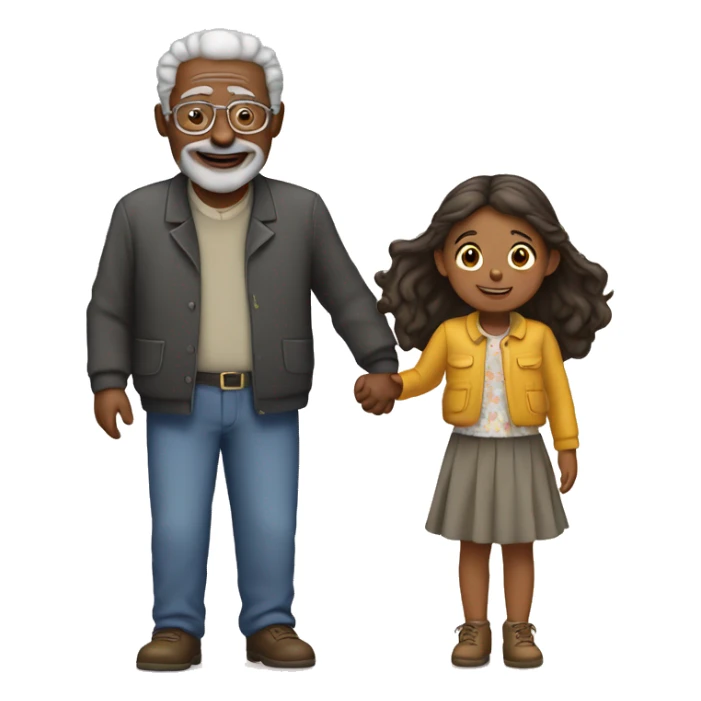 Grandad and granddaughter  sticker