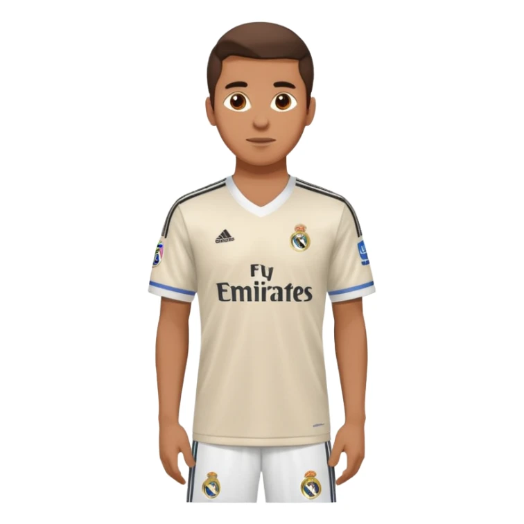 Male wearing Real Madrid jersey sticker