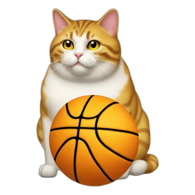 Fat cat lemon juice basketball sticker