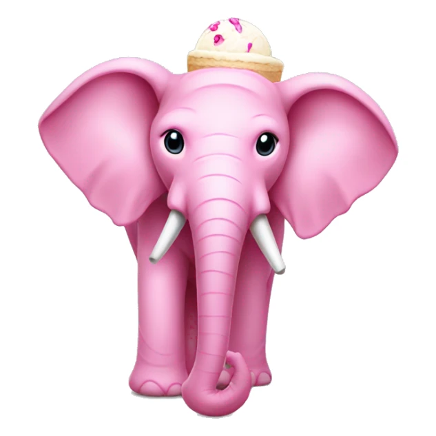 Pink elephant with an ice cream  sticker