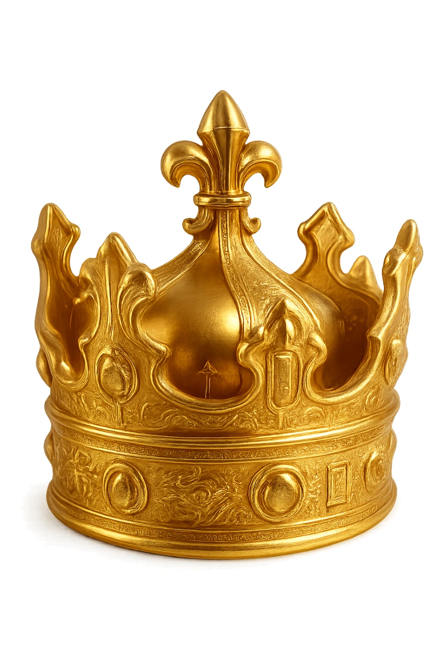 golden crown, ornate, with jewels sticker