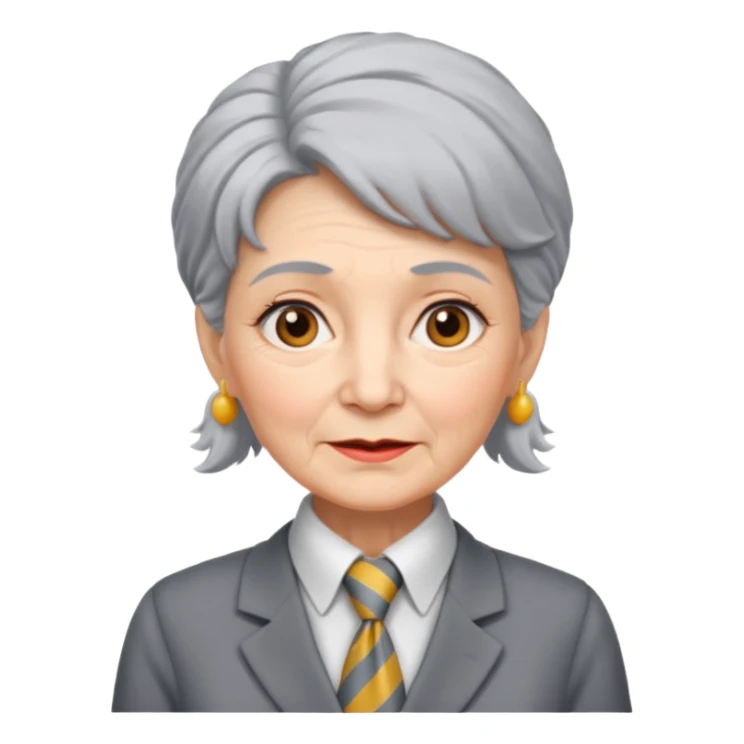 Very old women with Necktie. different hair style. sticker