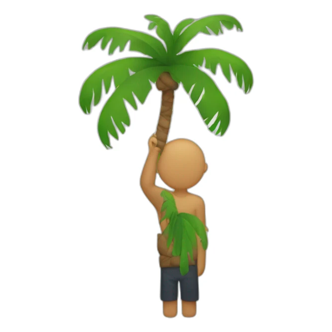 upper body of person with a palm tree instead of a head sticker