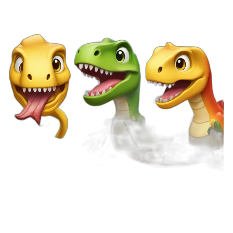 3 Dinosaures qui font un barbecue sticker